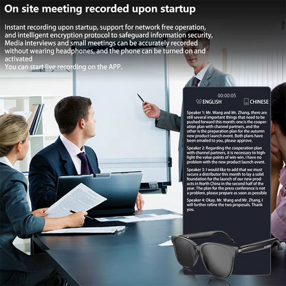 Smart Glasses AI Intelligent Translation Wireless Bluetooth Glasses Auto Voice Translation Audio Glasses Support 75 Languages